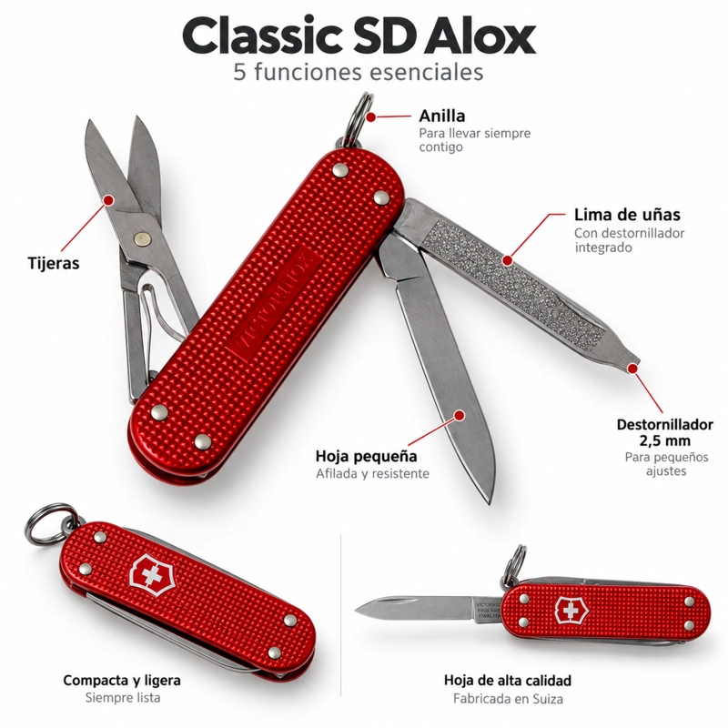 CORTAPLUMA VICTORINOX CLASSIC ALOX SWEET BERRY 5 FUNCIONES - 2