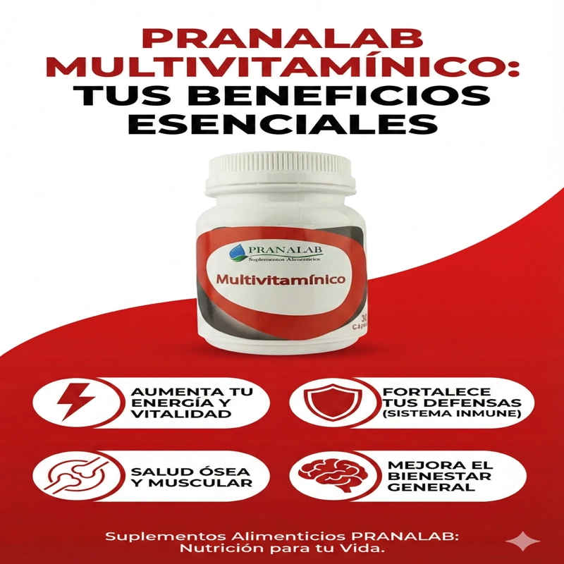 MULTIVITAMINICO PRANALAB PACK 3 FRASCOS 90 CÁPSULAS - 2