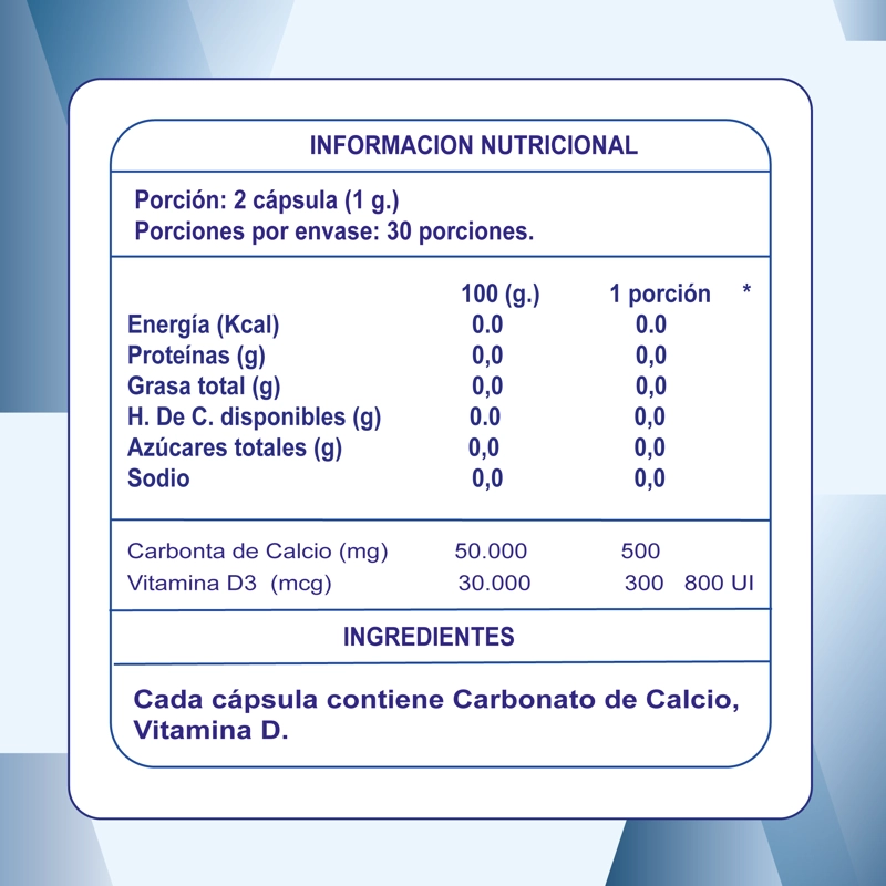 CALCIO + VITAMINA D 800UI PACK 3 FRASCOS 180 CAPSULAS - 7