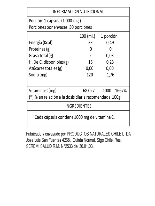 VITAMINA C 1000 MG PRANALAB  PACK 90 CAPSULAS - 2