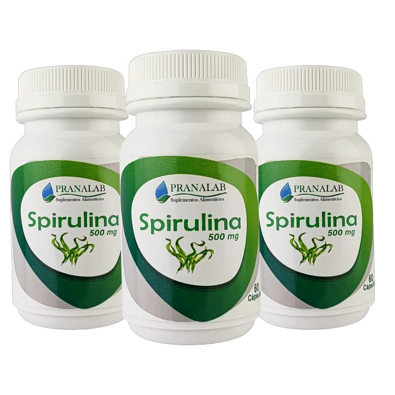 SPIRULINA 500MG PACK 3 FRASCOS 180 CAPSULAS - 6
