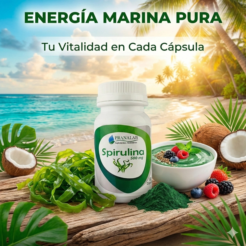 SPIRULINA 500MG PACK 3 FRASCOS 180 CAPSULAS - 8