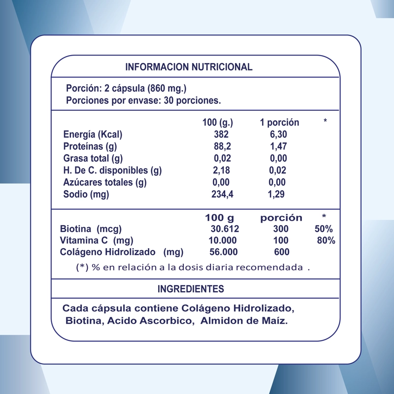 COLÁGENO HIDROLIZADO PLUS + BIOTINA + VIT C 180 CÁPSULAS - 6