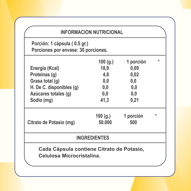 CITRATO DE POTASIO 500MG 30 CÁPSULAS PACK 3 FRASCOS - 5