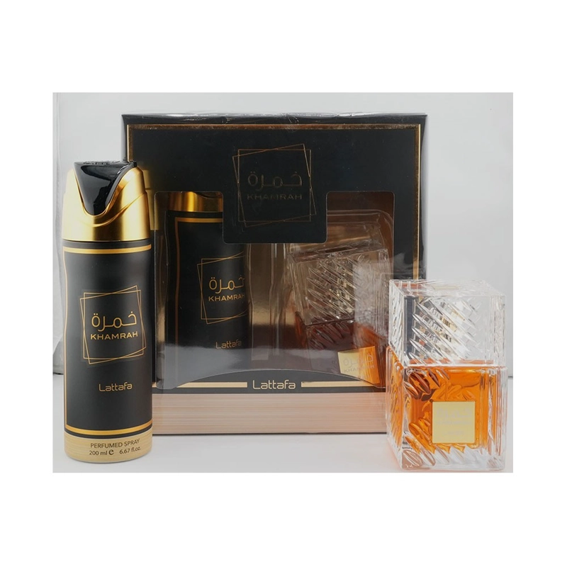SET  LATTAFA KHAMRAH EDP 100ML + DEO 200ML UNISEX - 1