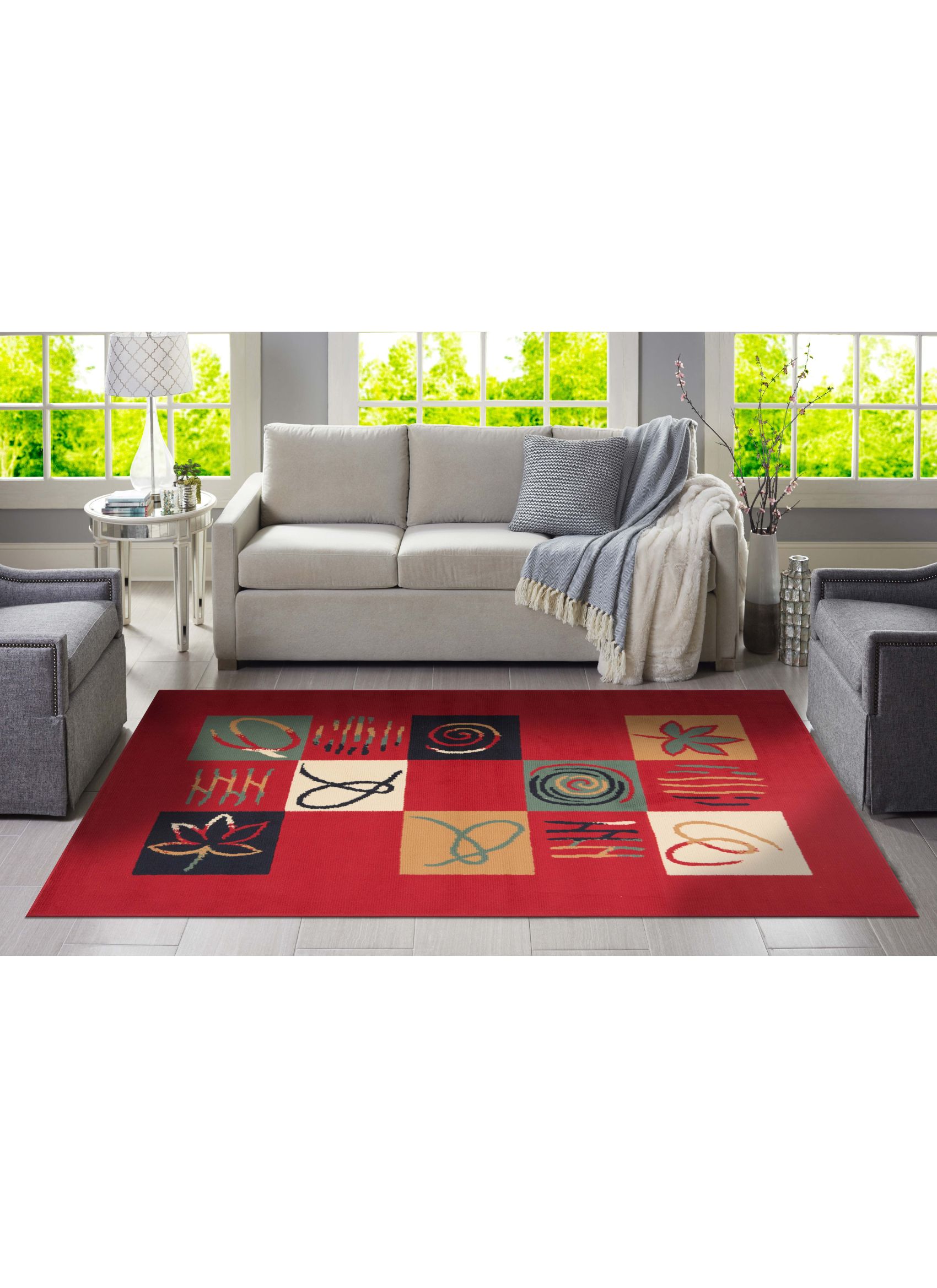 BAJADA CAMA CANNON AMAPOLA ROJO CLÁSICA TRADICIONAL 50 X 90 CM - 2