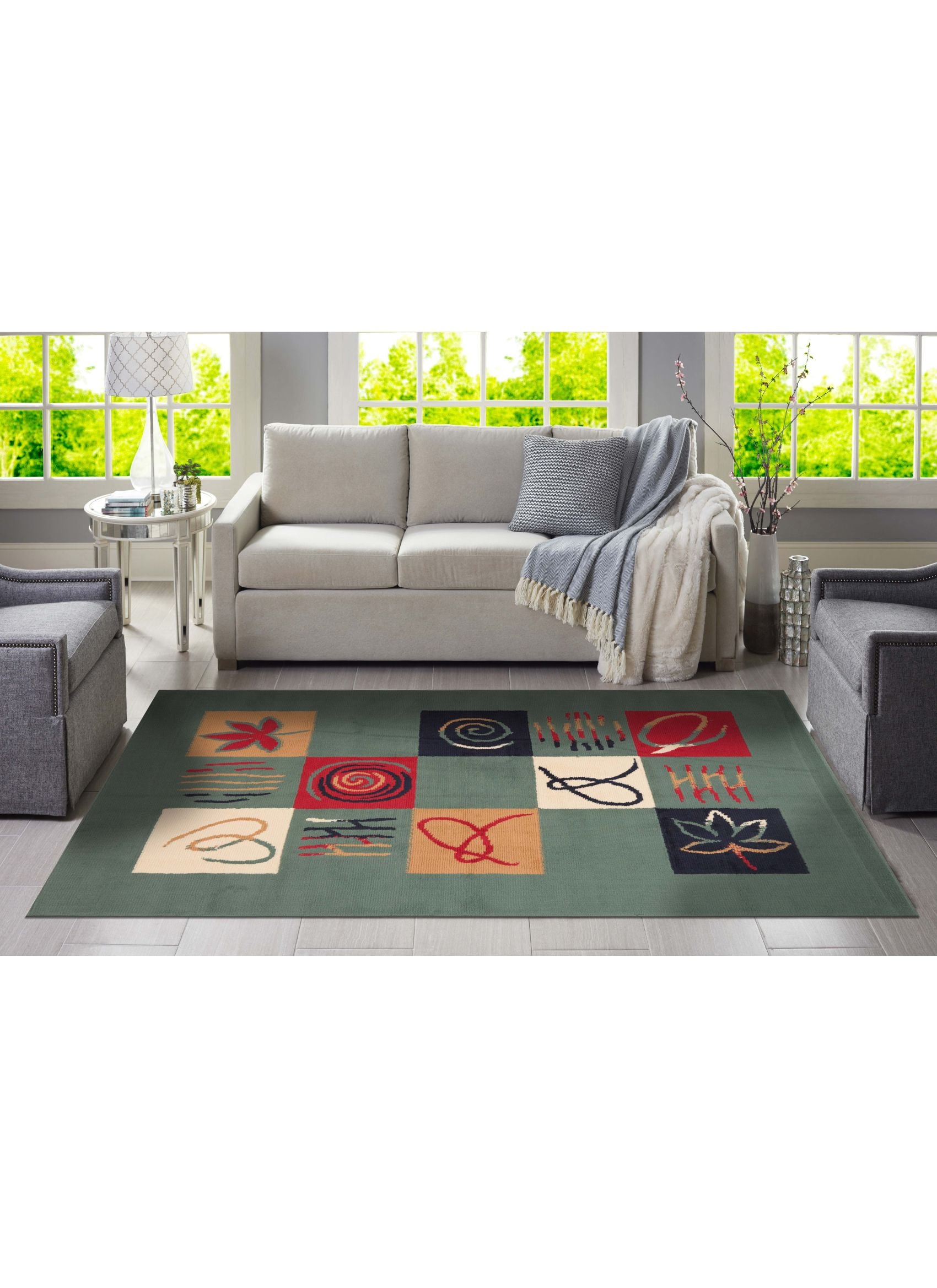 BAJADA CAMA CANNON AMAPOLA VERDE CLÁSICA TRADICIONAL 50 X 90 CM - 2