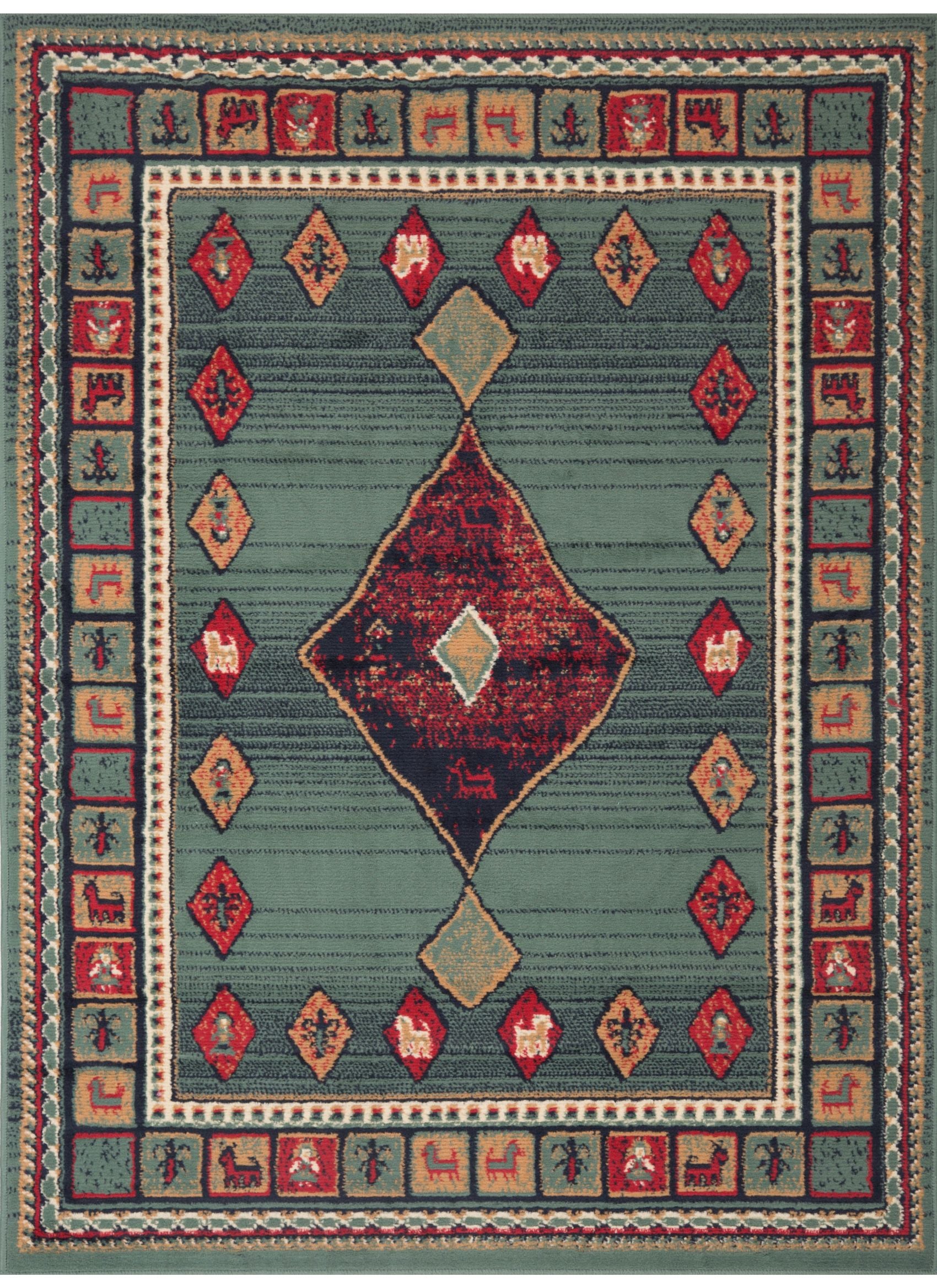 ALFOMBRA CANNON ZINNIA CLÁSICA TRADICIONAL VERDE 133 X 180 CM - 1