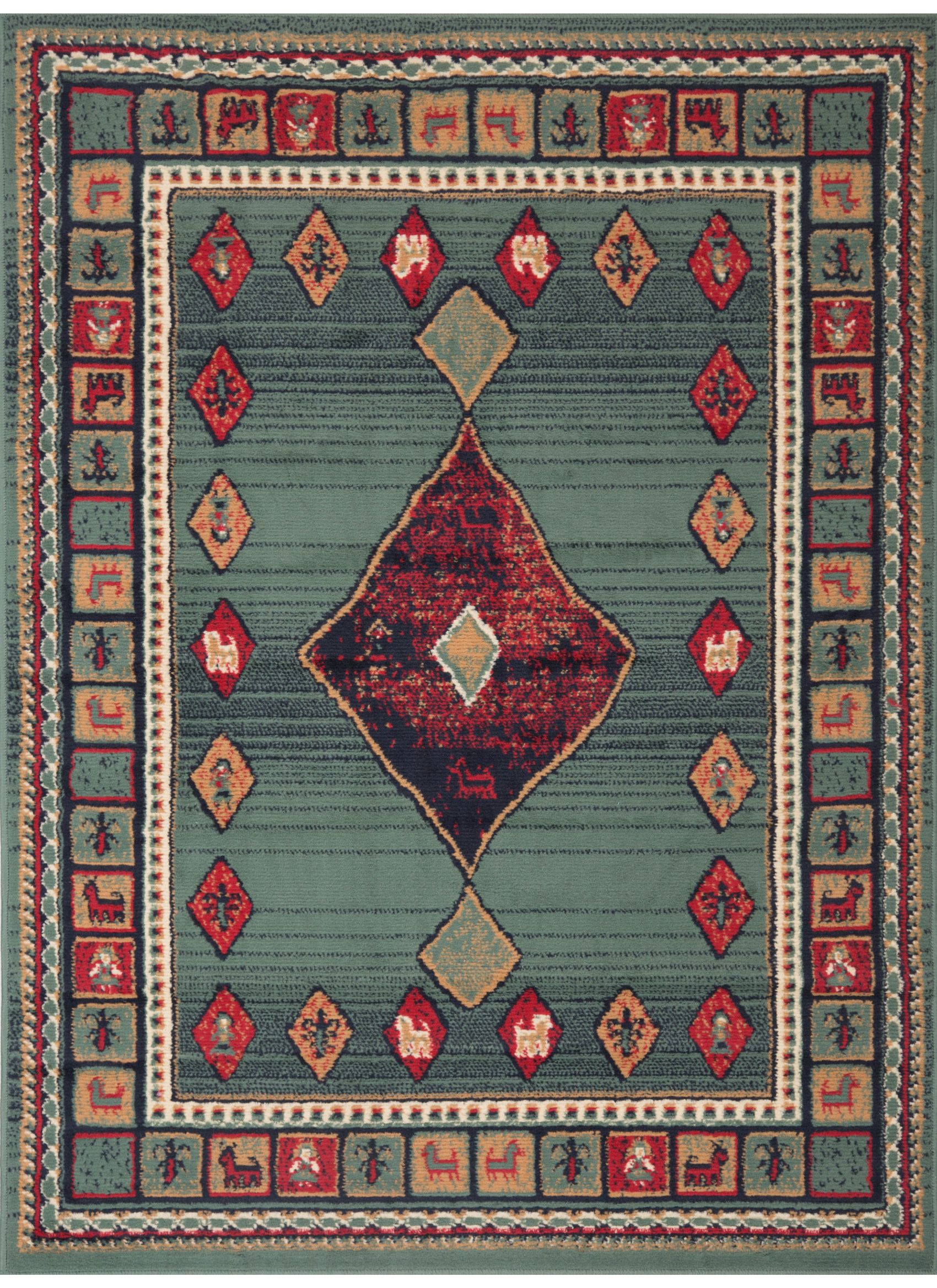 ALFOMBRA CANNON ZINNIA CLÁSICA TRADICIONAL VERDE 200 X 290 CM - 1