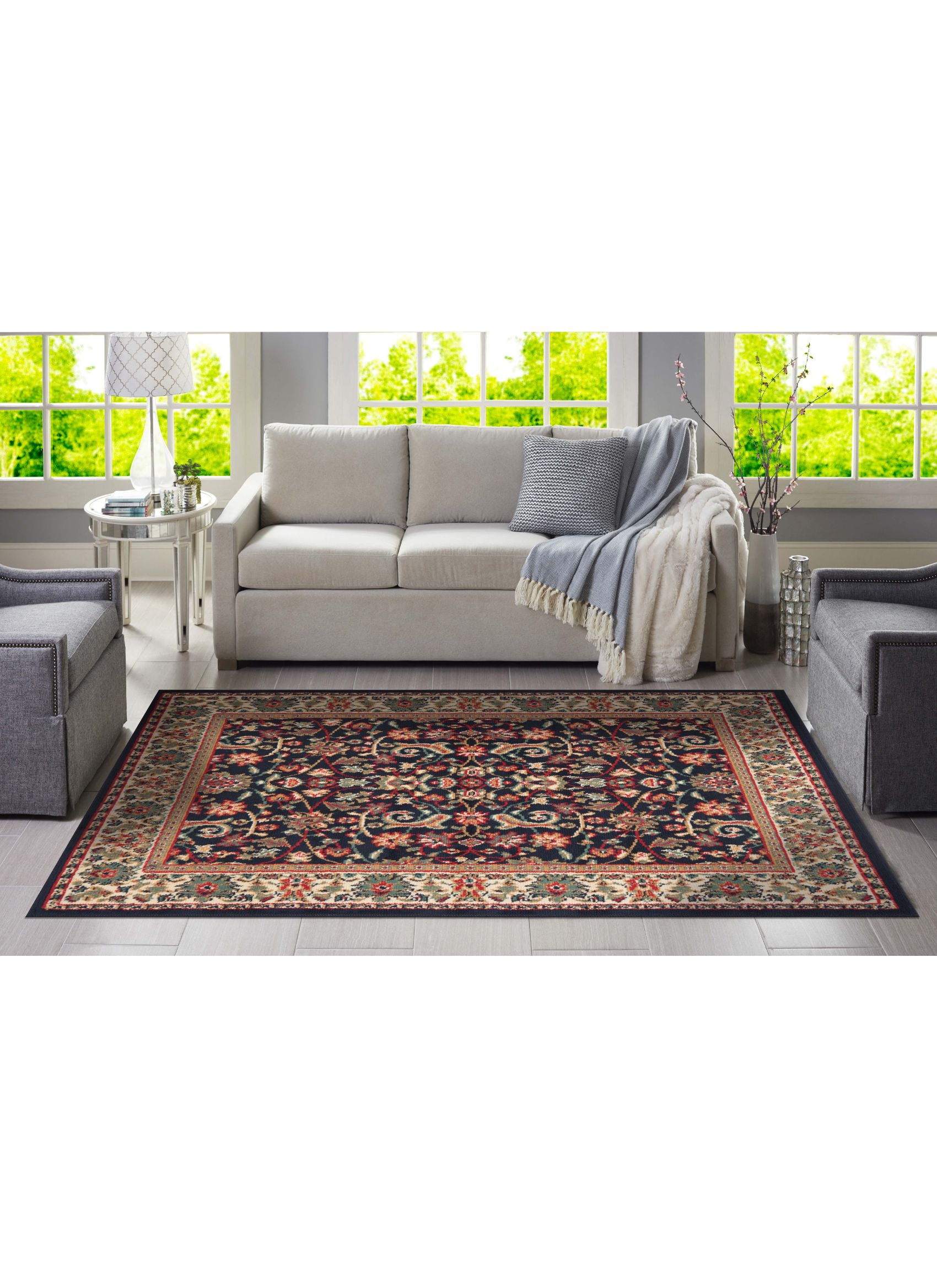 BAJADA CAMA CANNON HIBISCO CLÁSICA TRADICIONAL NEGRO 50 X 90 CM - 2