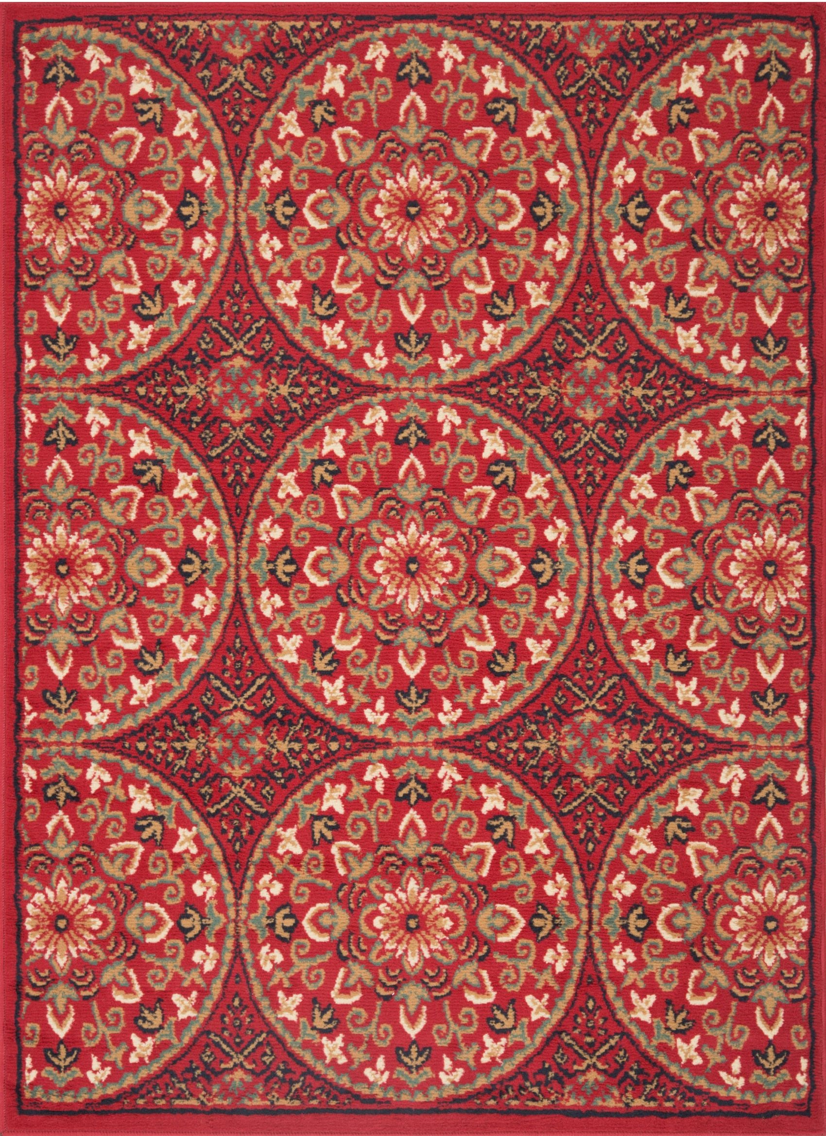 ALFOMBRA CANNON JAZMIN CLÁSICA TRADICIONAL ROJO 133 X 180 CM - 1