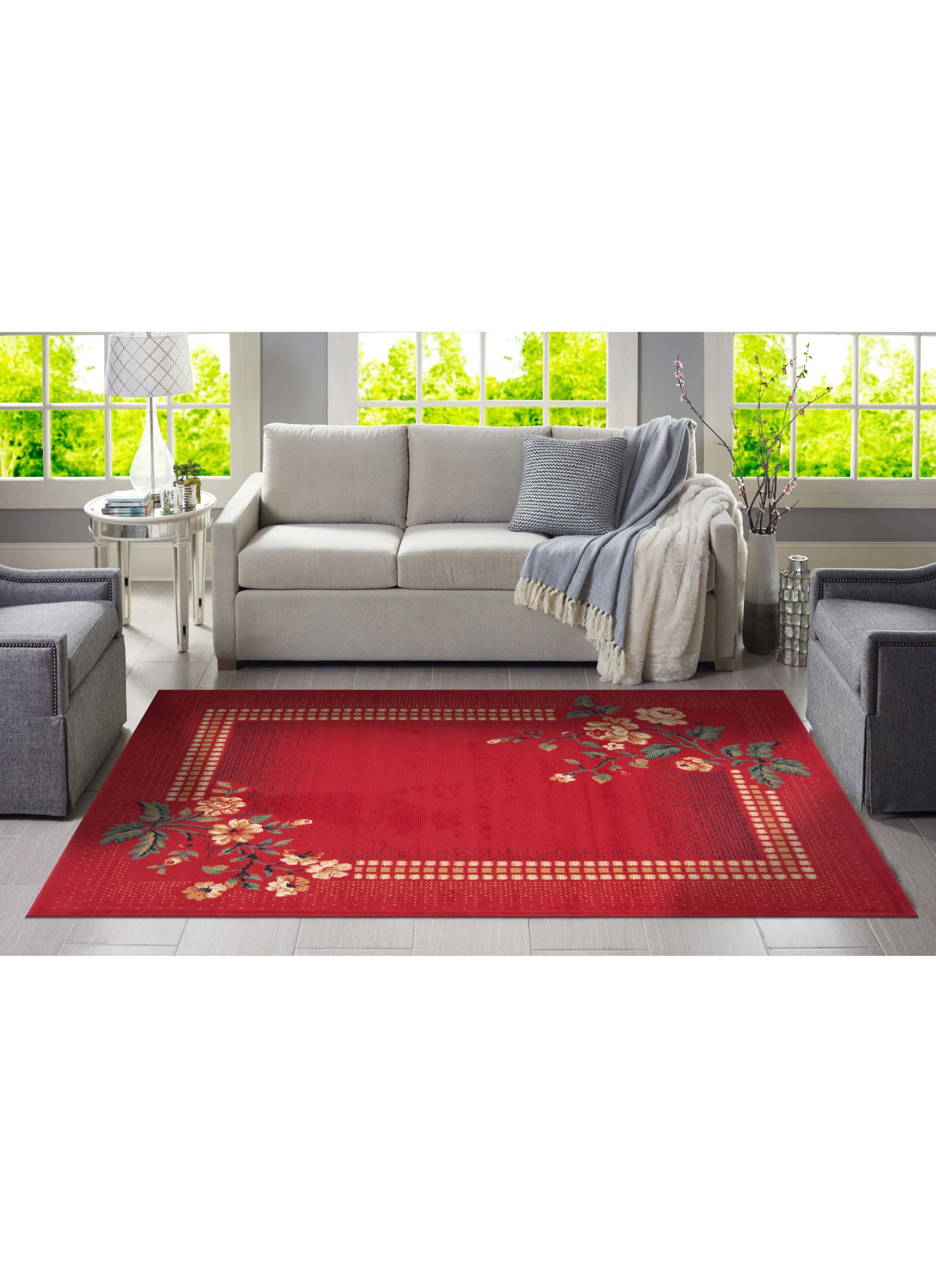 ALFOMBRA CANNON HORTENSIA CLÁSICA TRADICIONAL PASILLO ROJO 57 X 200 CM - 2