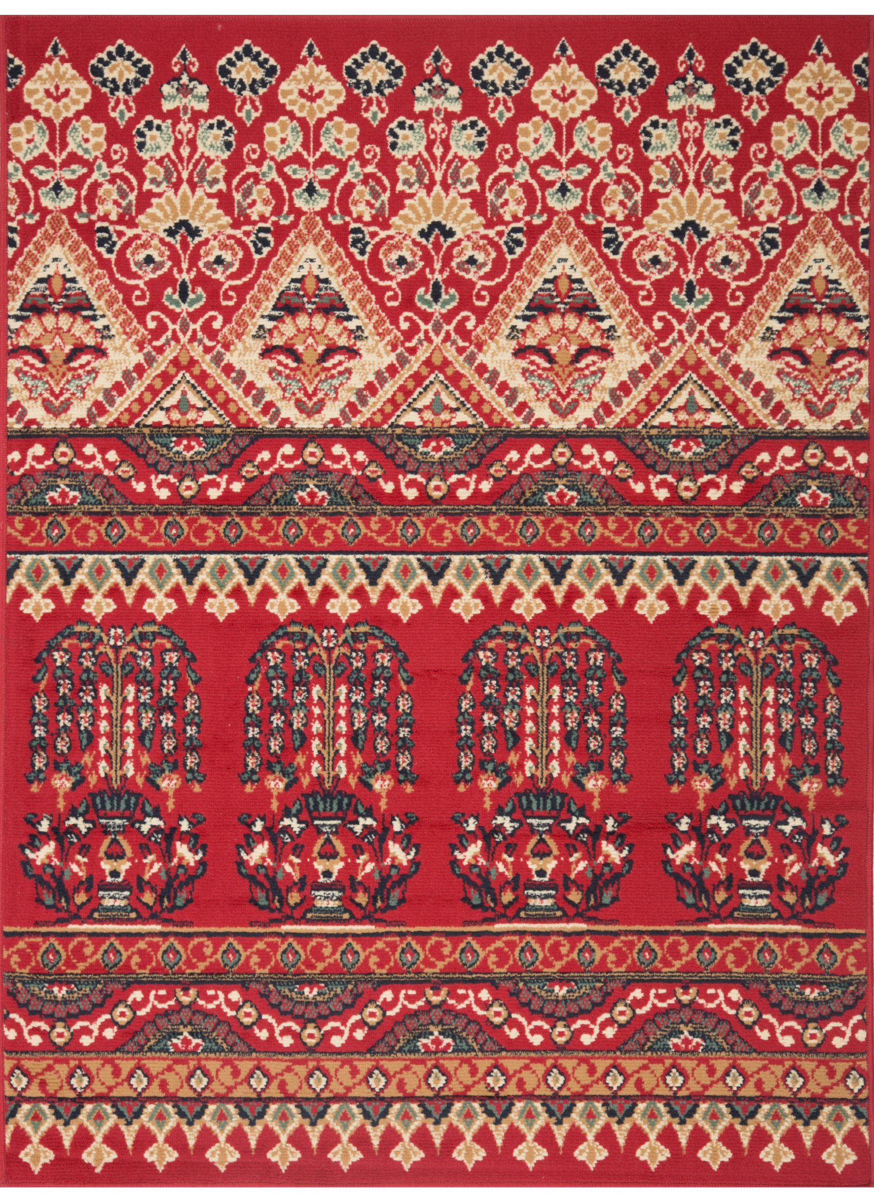 BAJADA CAMA CANNON MARGARITA CLÁSICA TRADICIONAL ROJO 50 X 90 CM - 1