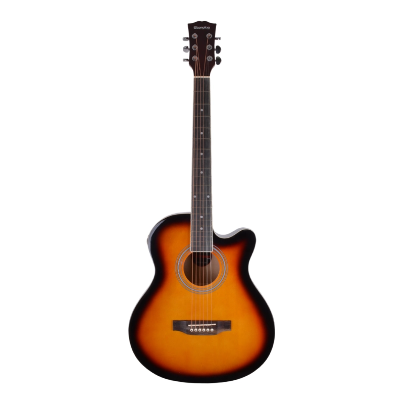 GUITARRA ELECTROACUSTICA SUNBURST CUERDAS METALICAS SCG-521EQ/SB SCORPION - 2