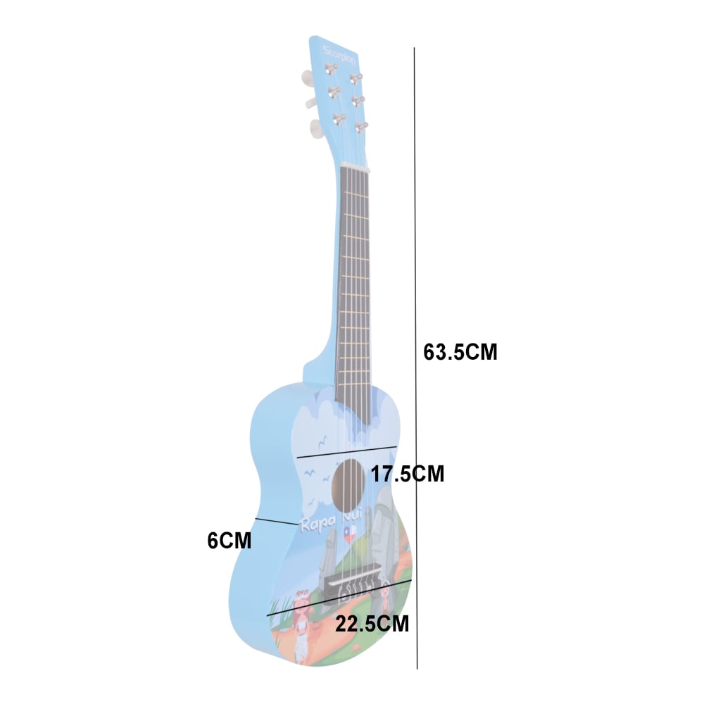 GUITARRA NIÑO 25 PULGADAS MOD.RAPA NUI COLOR CELESTE SCORPION - 4