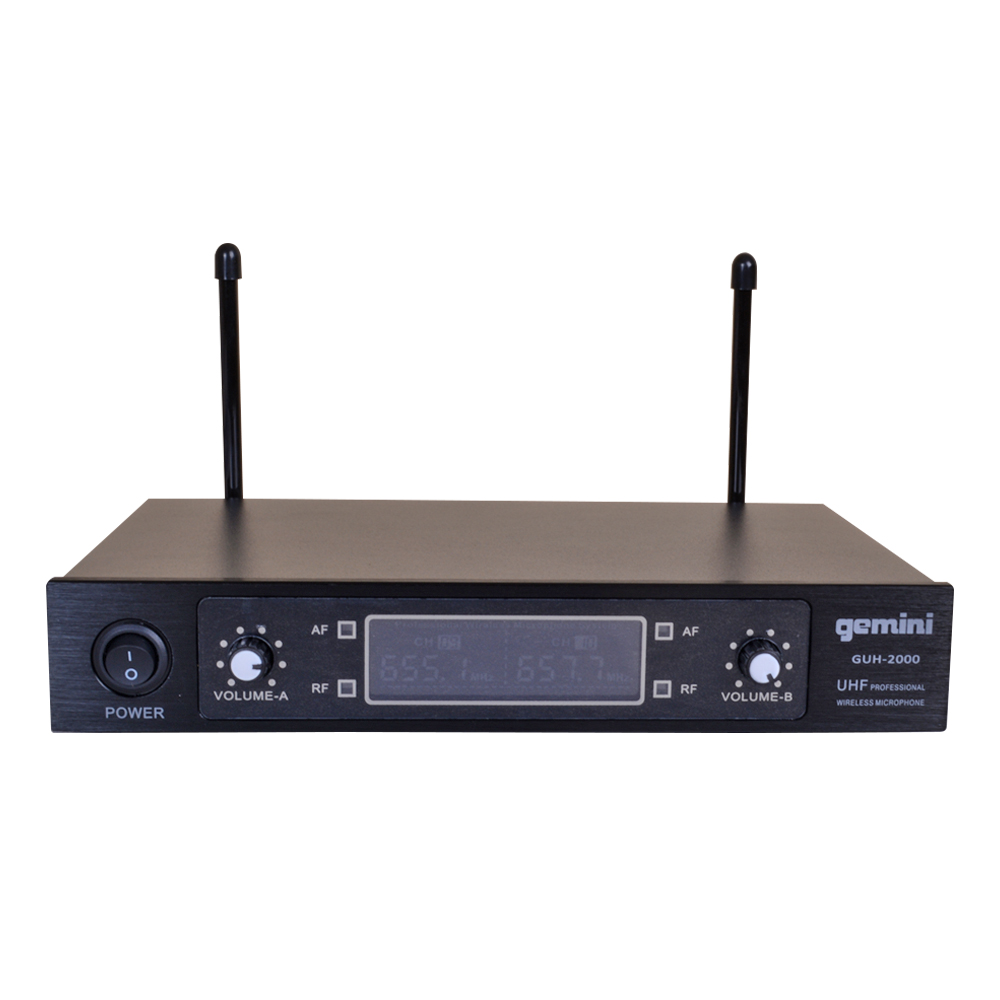 MICROFONO INALAMBRICO DE MANO DOBLE UHF/FQ VARIABLE MOD.GUH-2000 GEMINI - 2