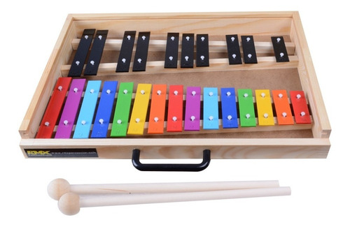 METALOFONO 25 NOTAS COLOR CAJA DE MADERA RMX - 1