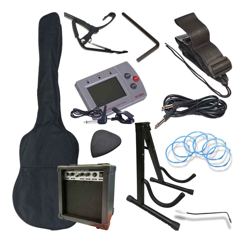 PACK CIPRIANI GUITARRA ELECTRICA NEGRO POLLUX-1 BK/BK - 3