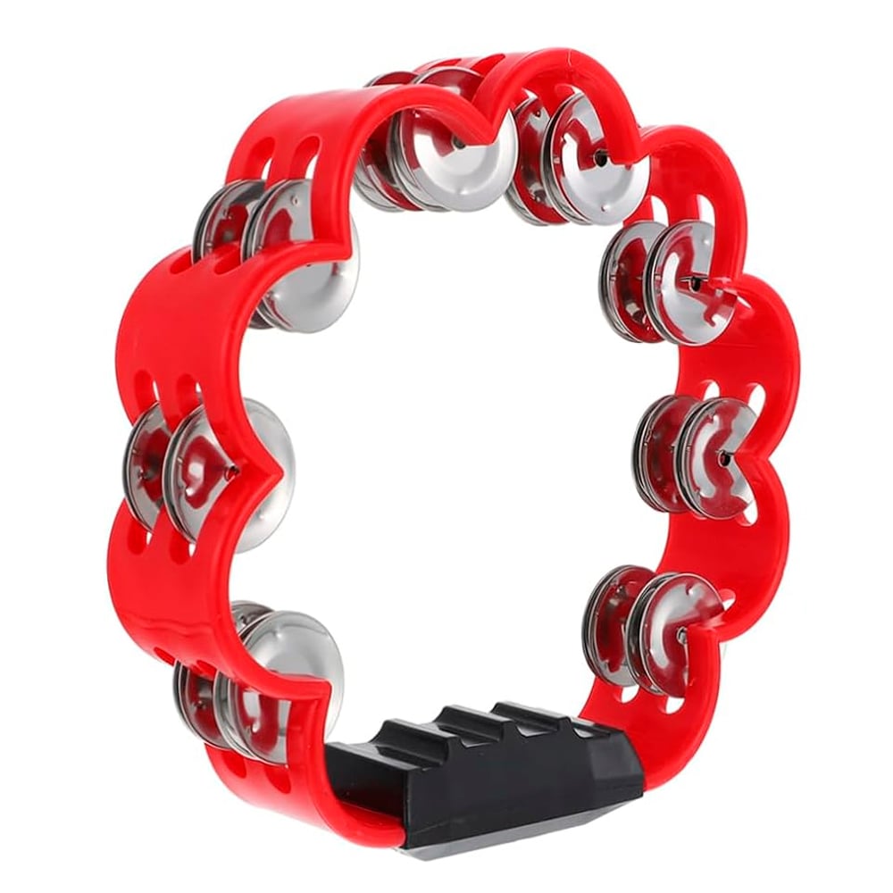 PANDERO PLASTICO EN FORMA DE FLOR - ROJO RMX - 1