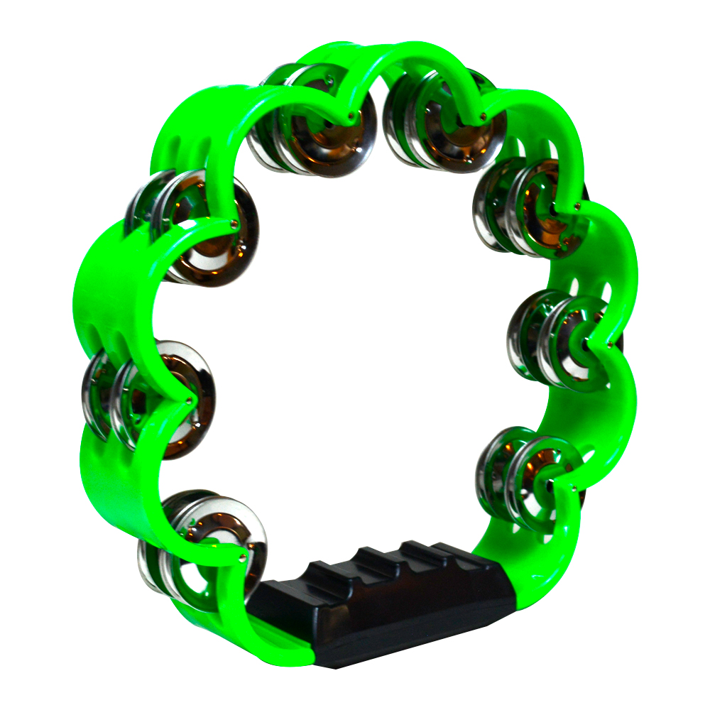 PANDERO PLASTICO EN FORMA DE FLOR - VERDE RMX - 2