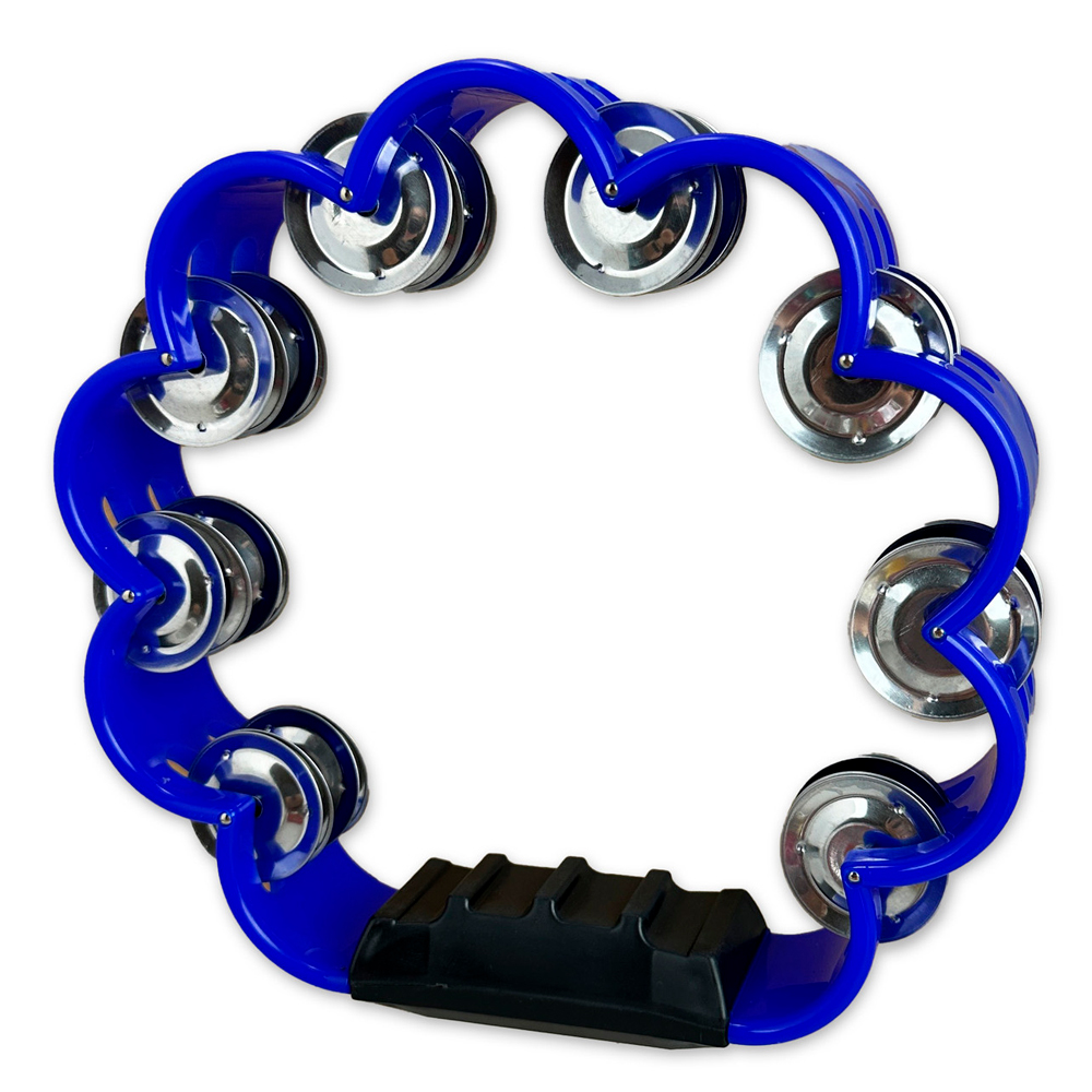 PANDERO PLASTICO EN FORMA DE FLOR - AZUL RMX - 1