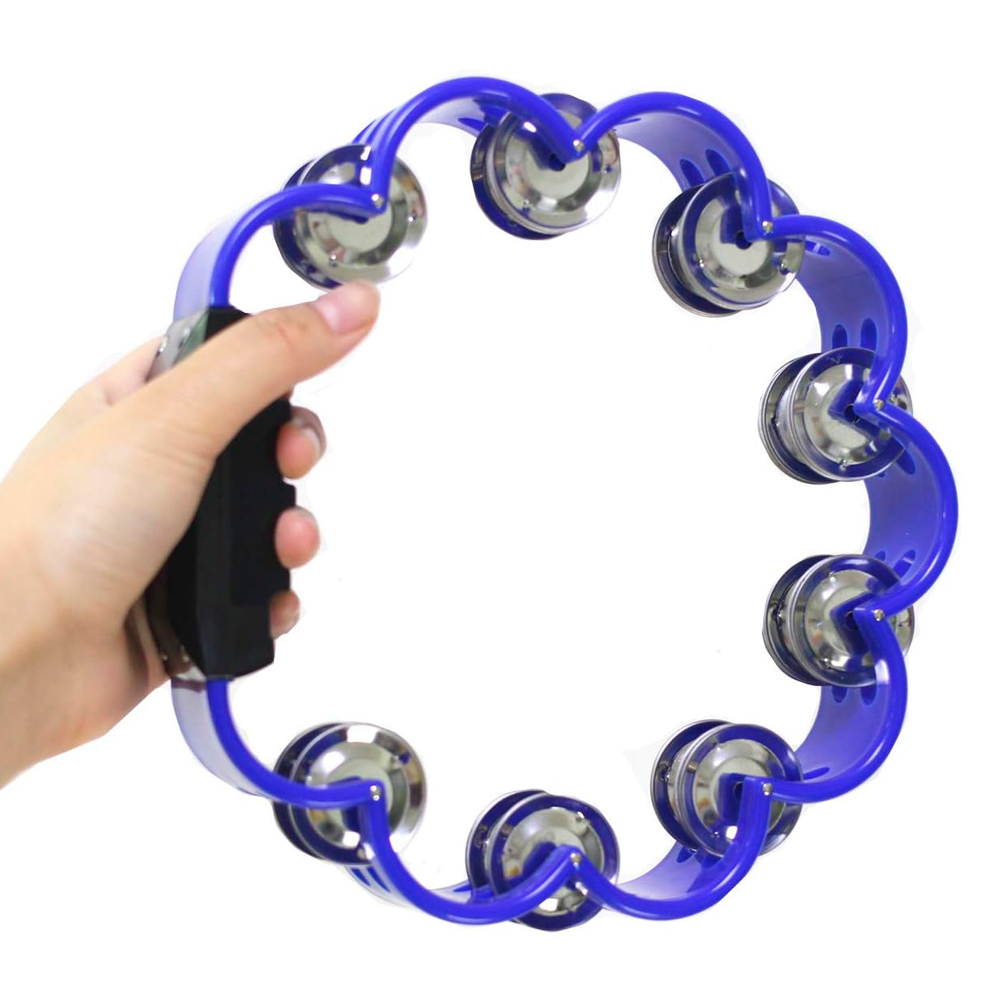 PANDERO PLASTICO EN FORMA DE FLOR - AZUL RMX - 3