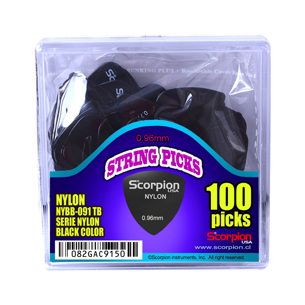 UÑETAS SCORPION CAJA 100 B 0.91MM NYLON NYBB-096 NEGRAS - 1