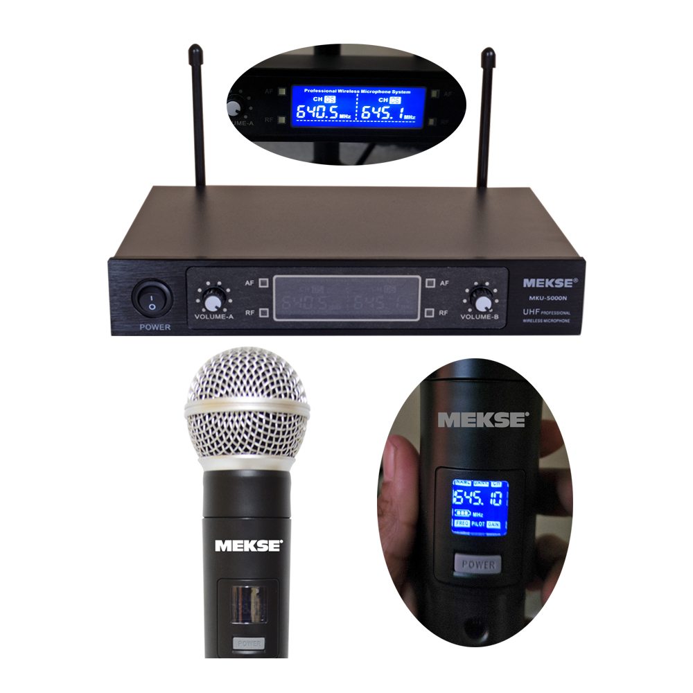 MICROFONO INALAMBRICO DE MANO DOBLE UHF/FQ VAR. MEKSE MKU-5000N - 5