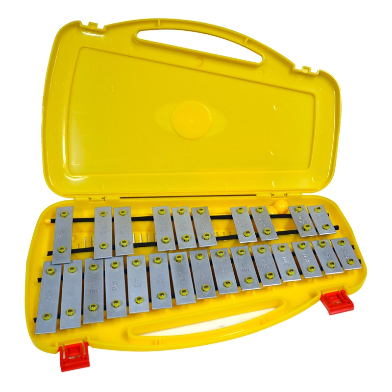 METALOFONO 25 NOTAS CROMADAS CASE AMARILLO RMX - 1