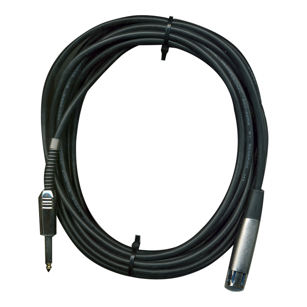 CABLE SCORPION MICRÓFONO A3F-PLUG 6.3MM 6MT/20FT C-222 - 1