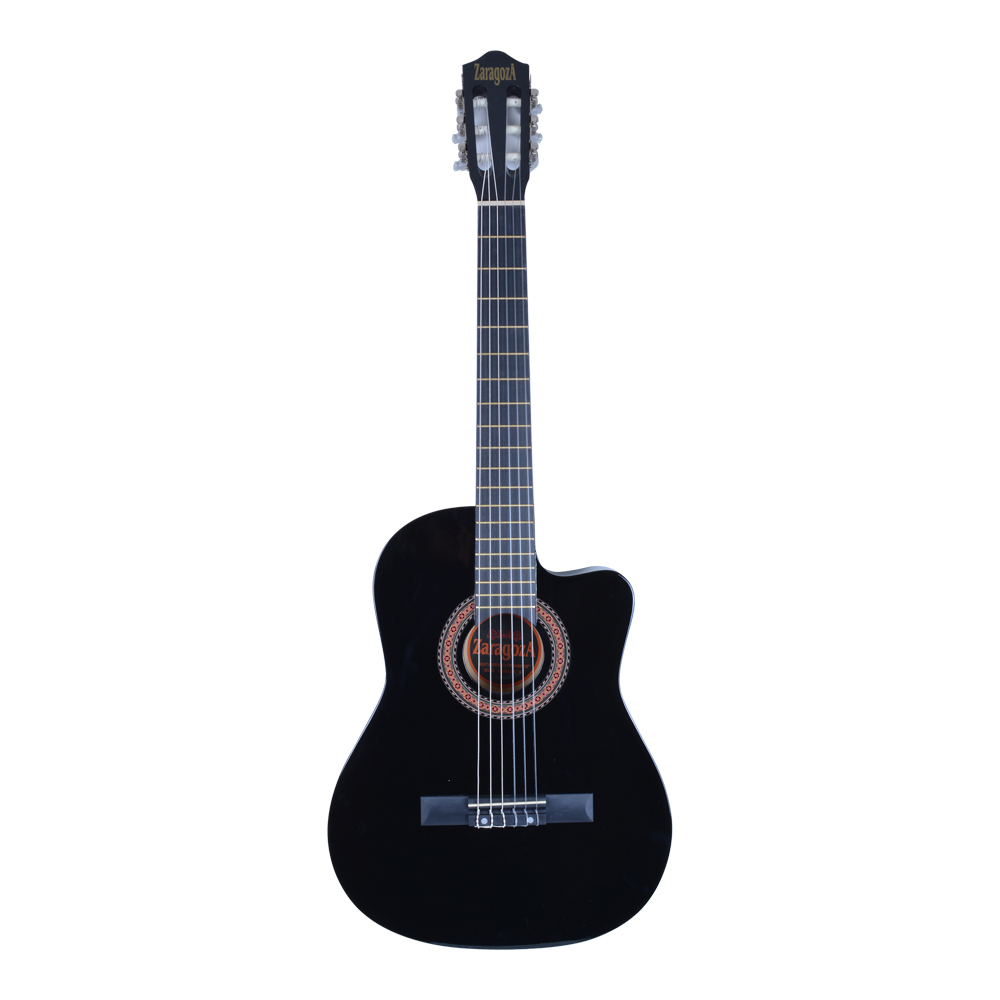 GUITARRA CUTAWAY 39 CUERDAS NYLON NEGRA ZARAGOZA - 1