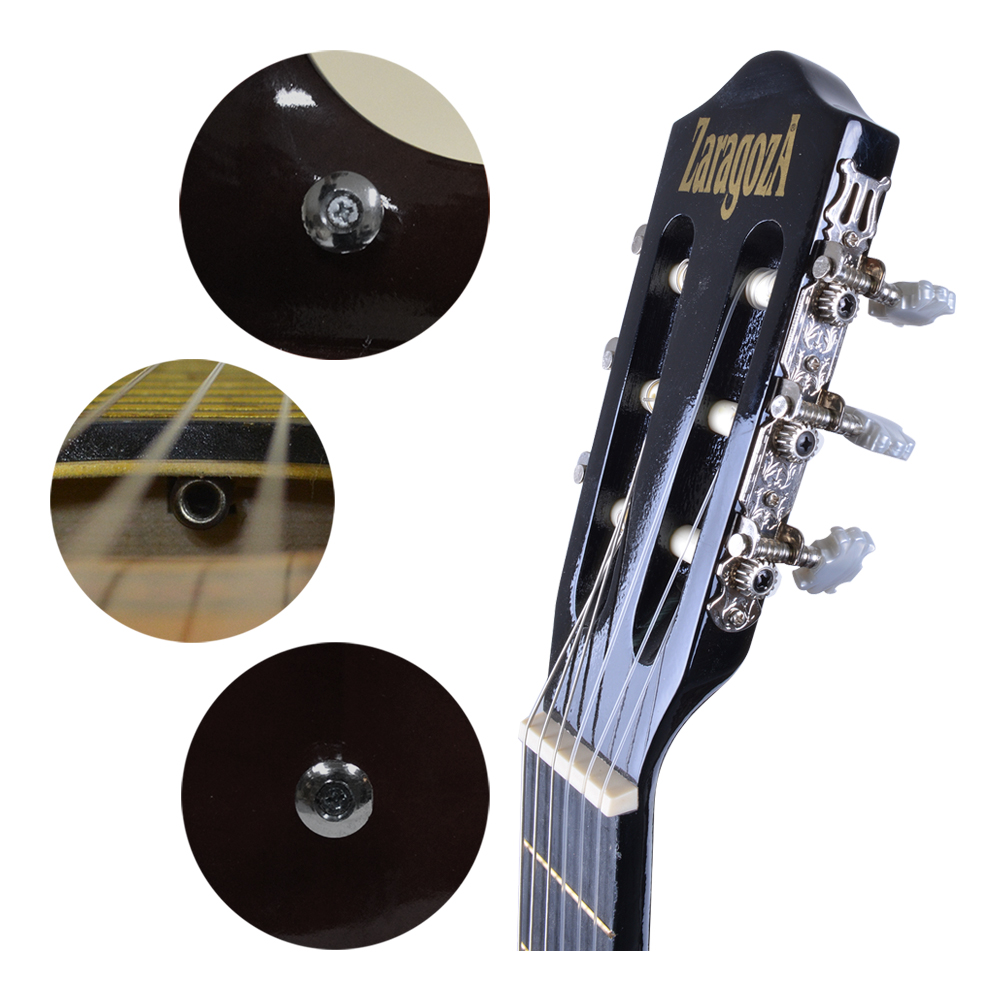 GUITARRA CUTAWAY 39 CUERDAS NYLON NEGRA ZARAGOZA - 3