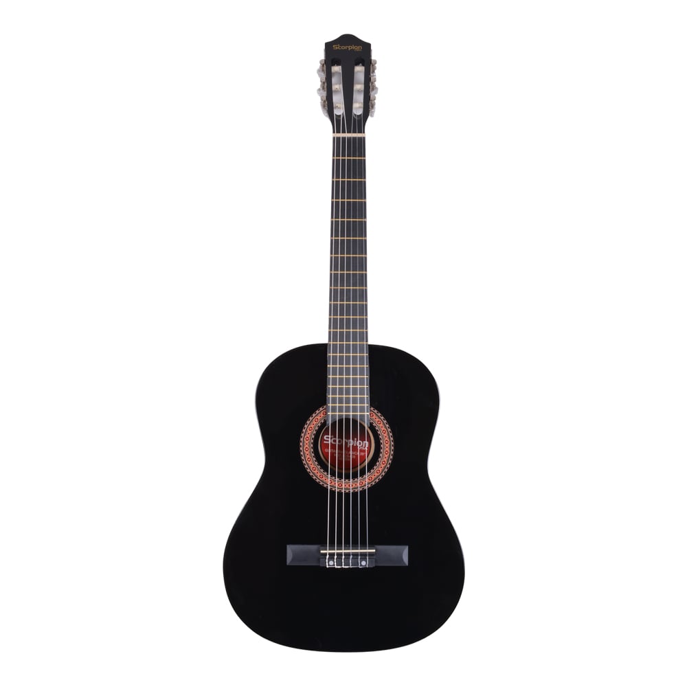GUITARRA CLÁSICA 39 CUERDA DE NYLON NEGRO SCORPION - 1