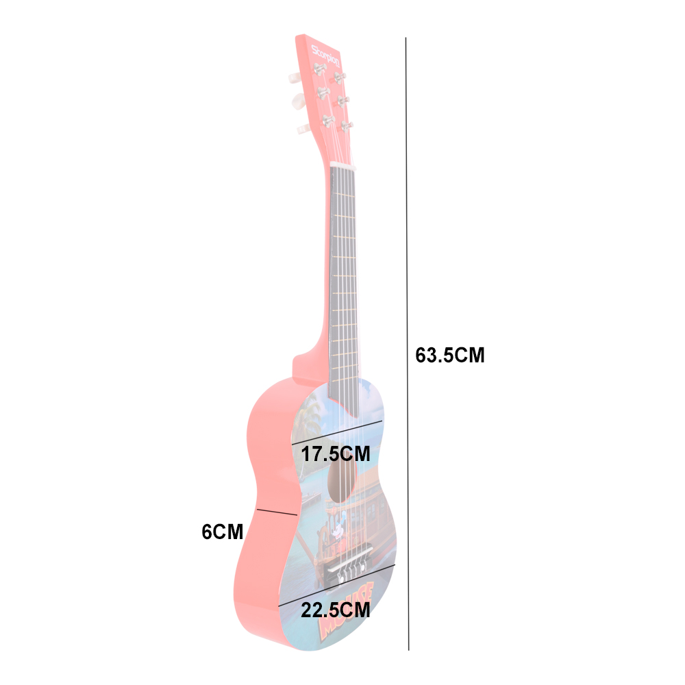 GUITARRA NIÑO 25 PULGADAS MOD.BARCO COLOR ROJA SCORPION - 3