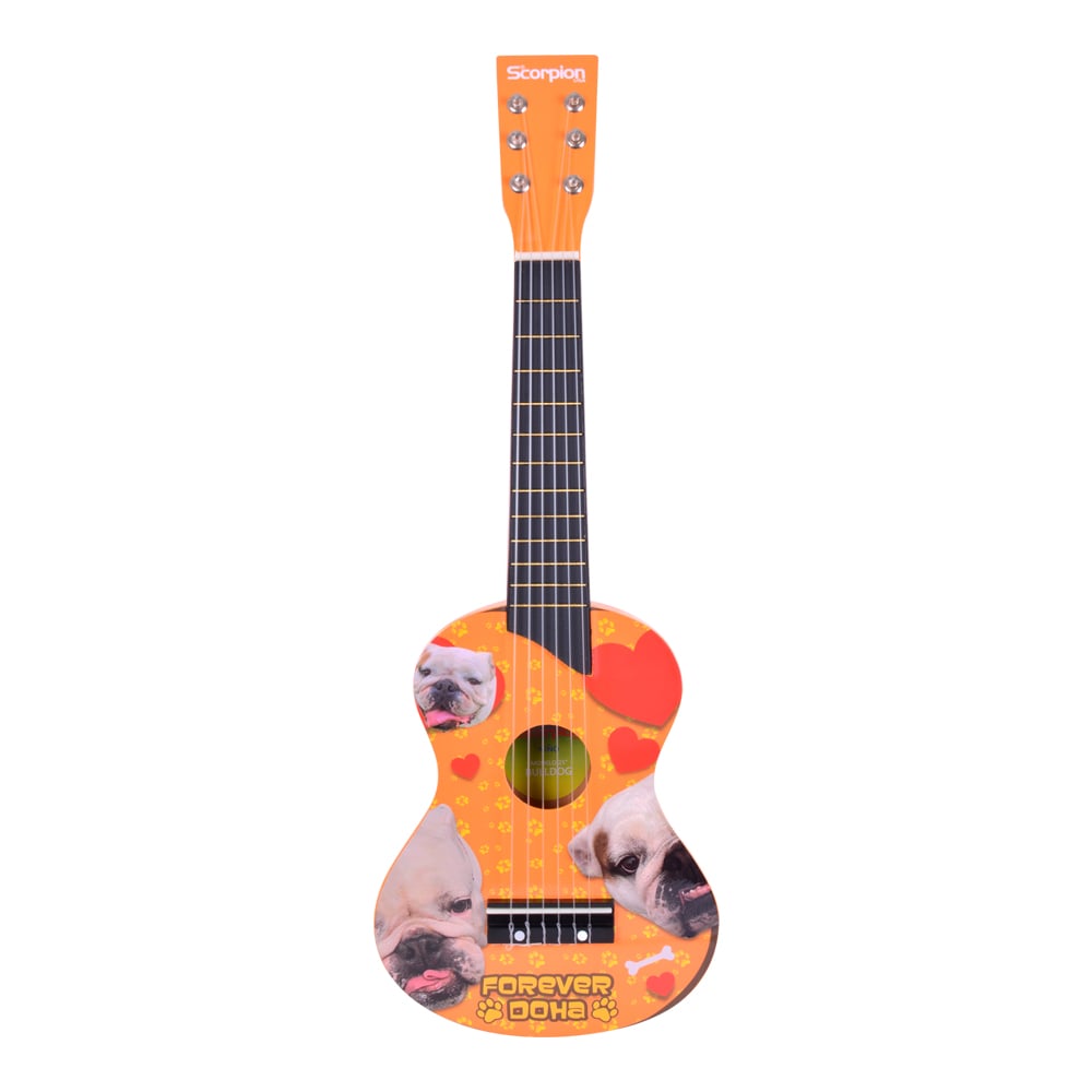 GUITARRA NIÑO 25 PULGADAS MOD .BULLDOG COLOR AMARILLO SCORPION - 1