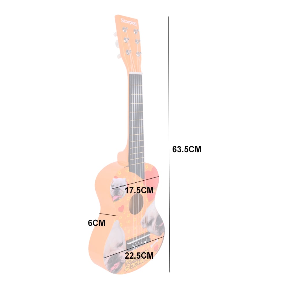 GUITARRA NIÑO 25 PULGADAS MOD .BULLDOG COLOR AMARILLO SCORPION - 3