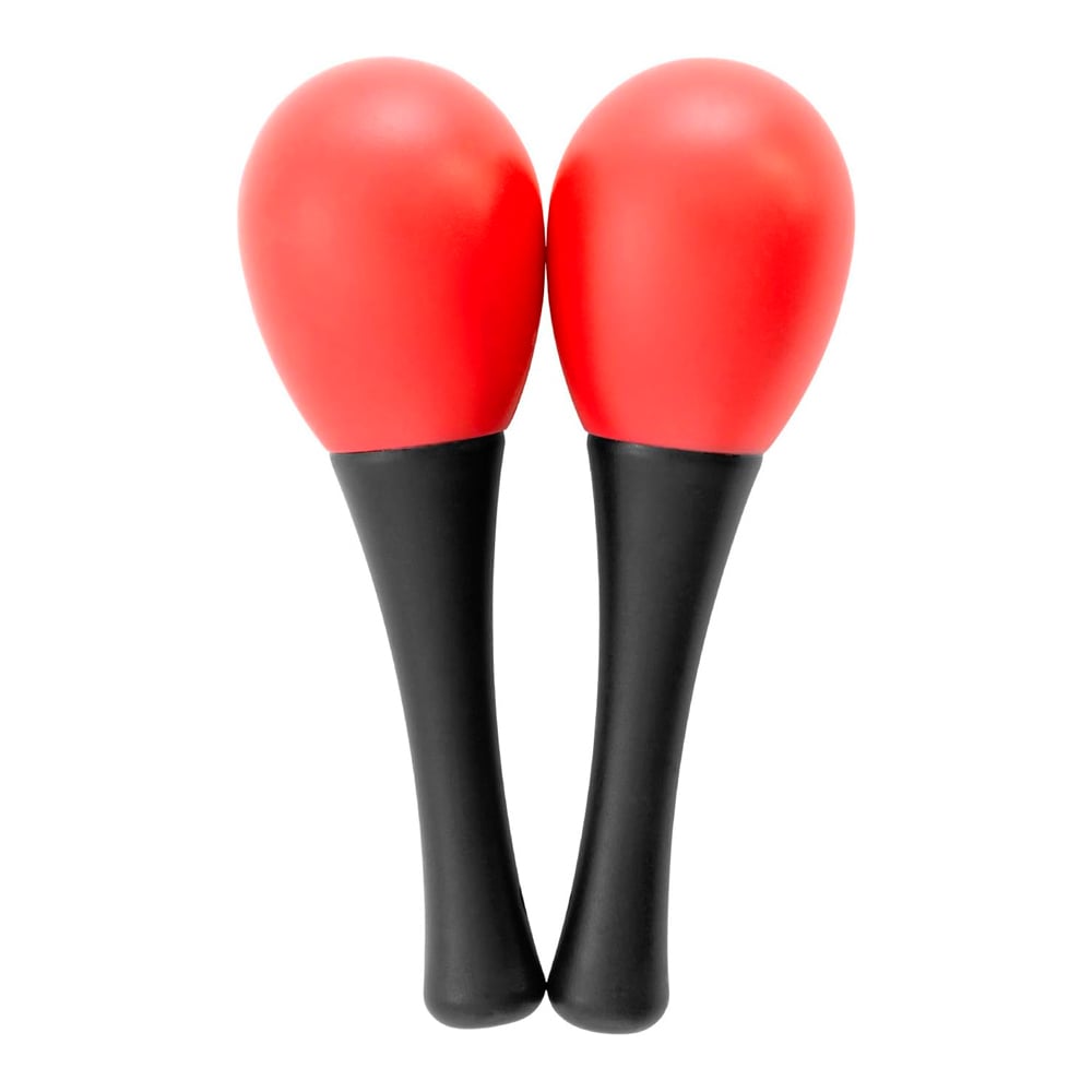 PAR DE SONORAS MARACAS PARA NIÑOS 3X4 COLOR ROJO RMX SRK-134 - 1