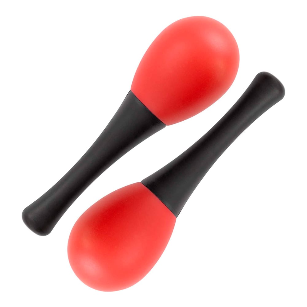 PAR DE SONORAS MARACAS PARA NIÑOS 3X4 COLOR ROJO RMX SRK-134 - 2