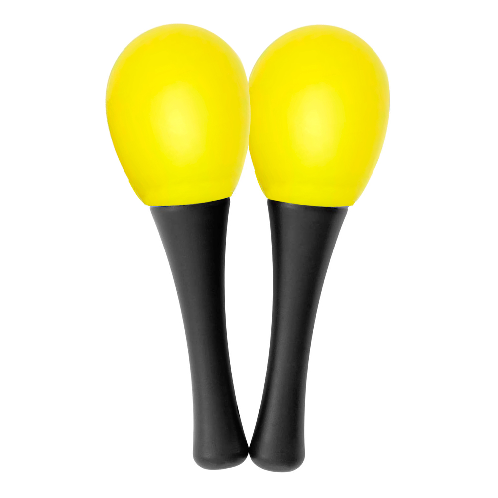 PAR DE SONORAS MARACAS PARA NIÑOS 3X4 COLOR AMARILLO RMX SRK-134 - 1