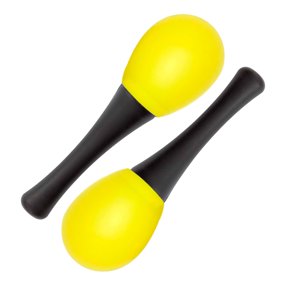 PAR DE SONORAS MARACAS PARA NIÑOS 3X4 COLOR AMARILLO RMX SRK-134 - 2