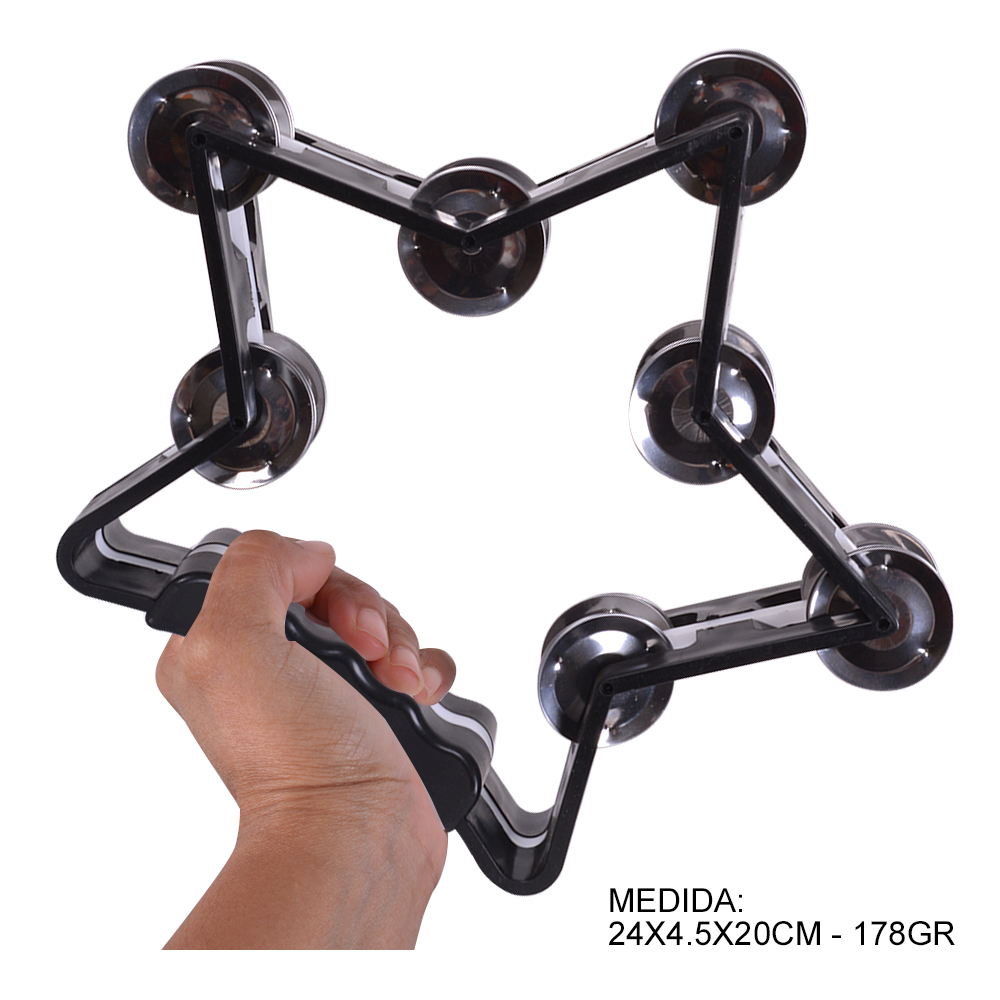 PANDERO FORMA DE ESTRELLA NEGRO TR-10 RMX - 3