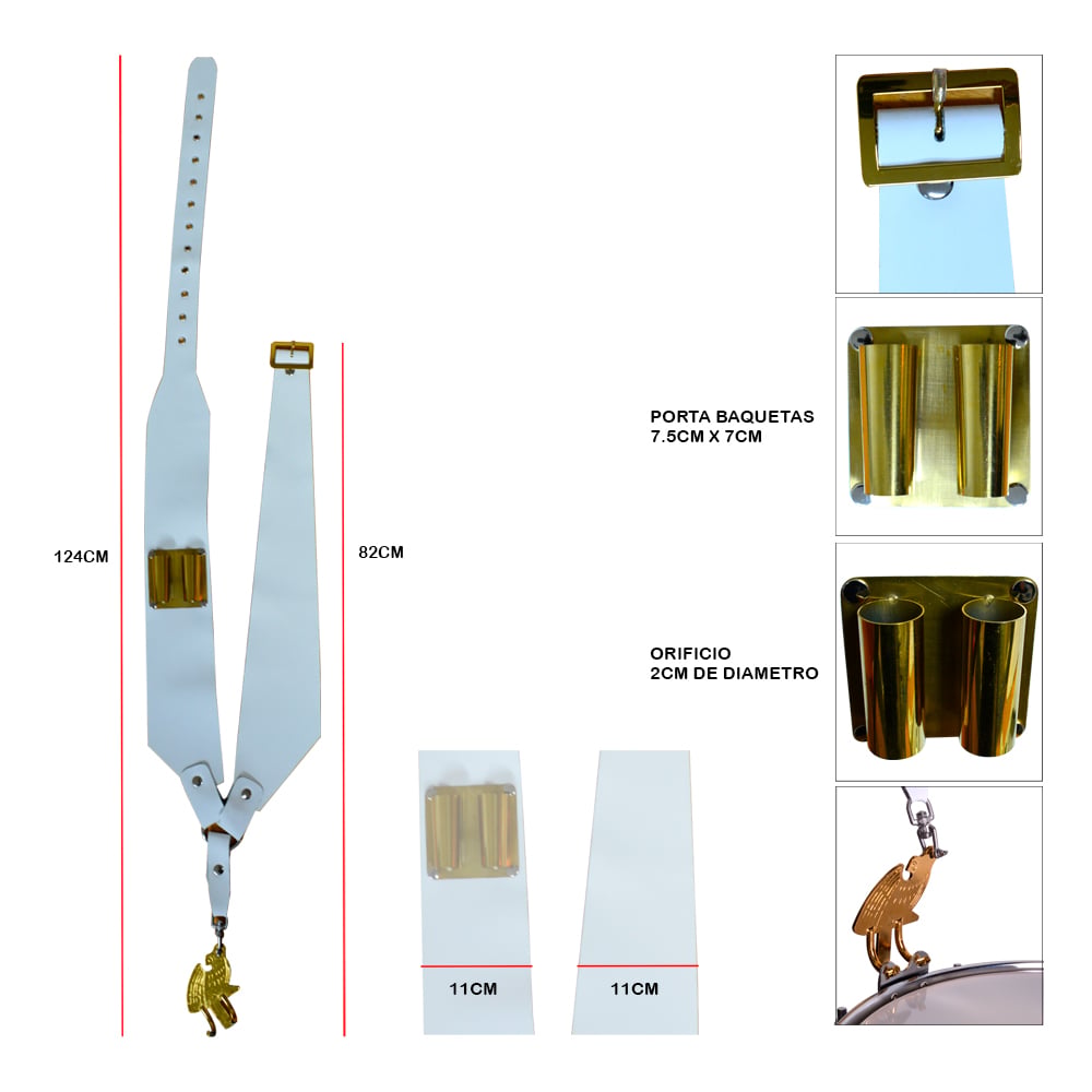 TERCIADO PARA CAJA DE BANDA CUERO BLANCO Y AGUILA TEC-15RMX - 2