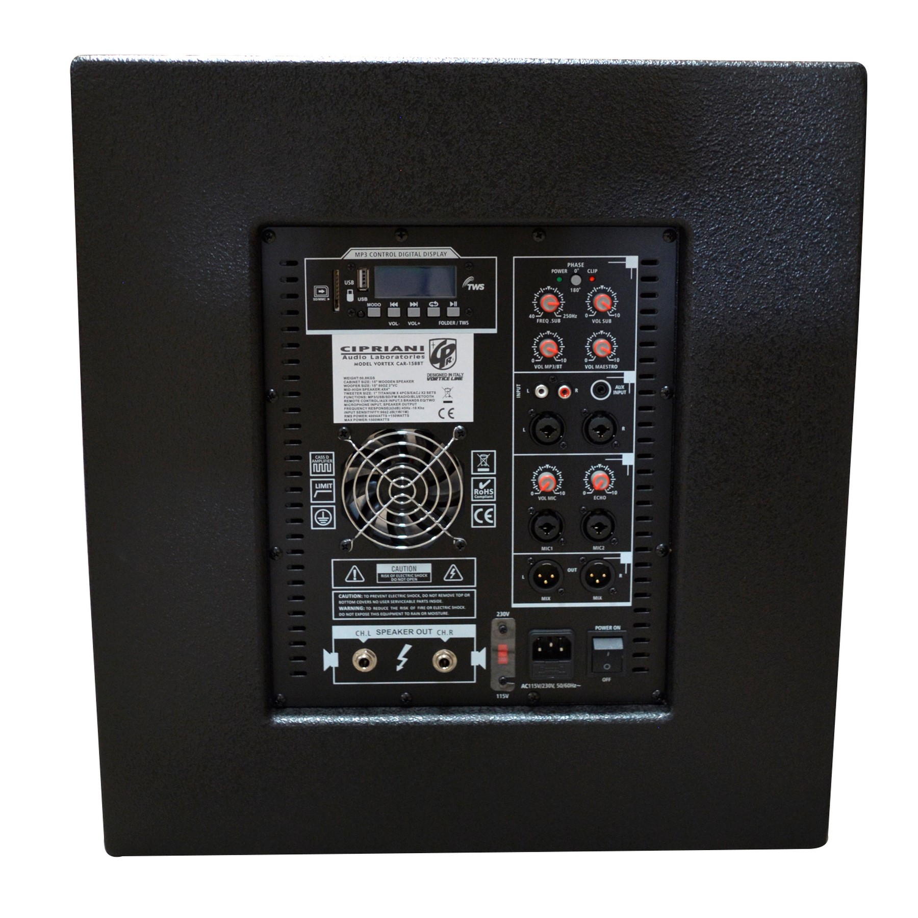 SISTEMA ARRAY SUB15 + 8 550W EMS1500W MAX CIPRIANI VORTEX CAR-158BT - 3