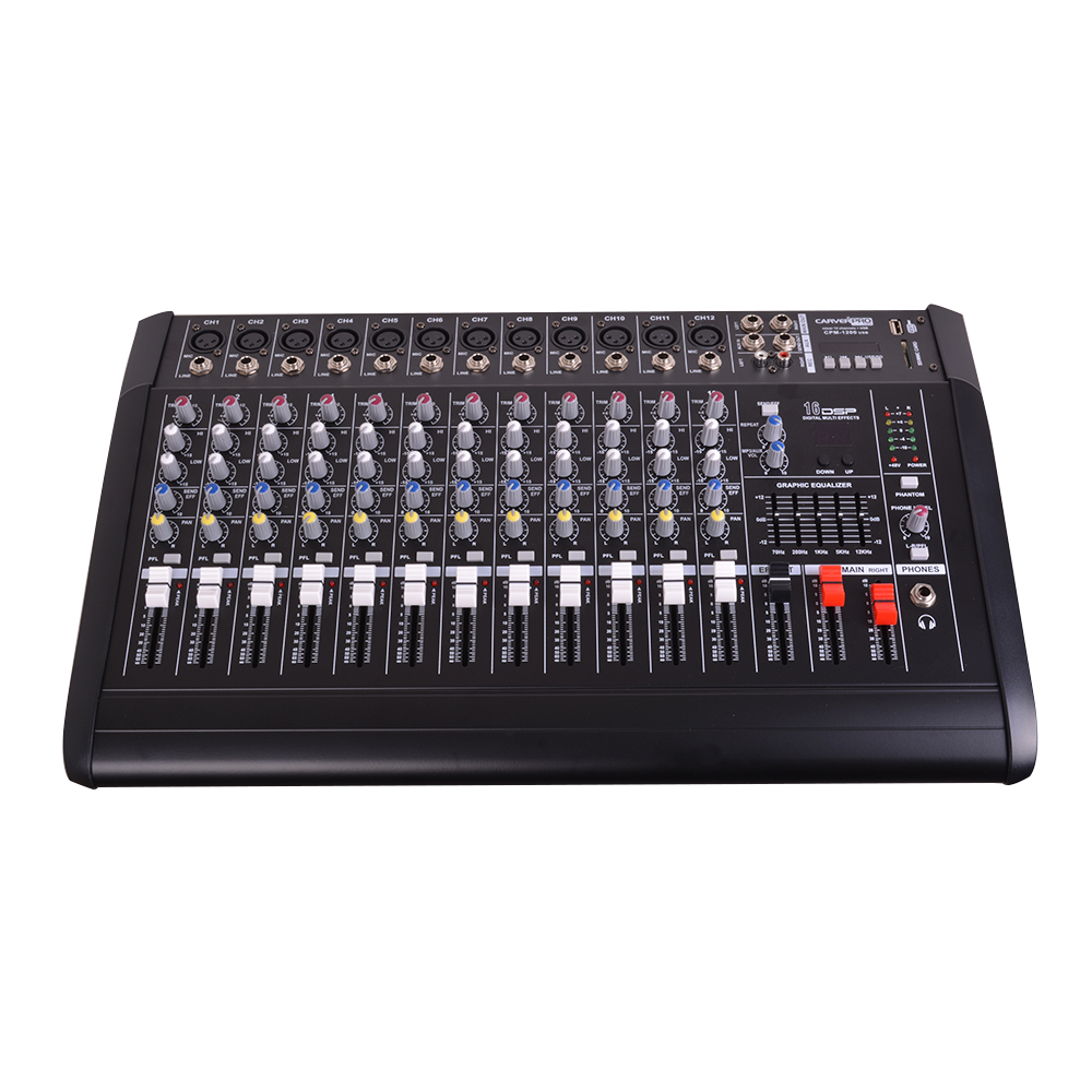 CONSOLA POWER MIXER 12CH BLUETOOTH-MP3 CARVERPRO CPM-1200 - 2