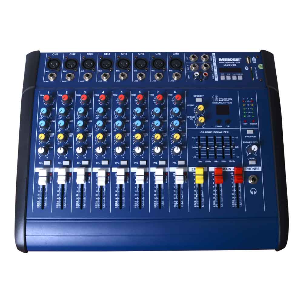 CONSOLA POWER MIXER 8CH BLUETOOTH + USB UKS-8USB MEKSE - 2