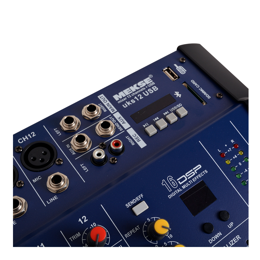CONSOLA POWER MIXER 12CH BLUETOOH+ USB UKS-12USB MEKSE - 4