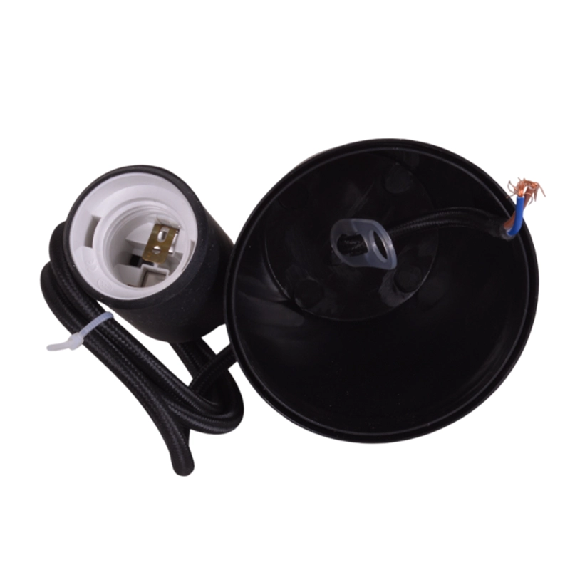 SOQUETE LAMPARA COLGANTE GOMA E-27 COLOR NEGRO 1MT NAGASHI - 2