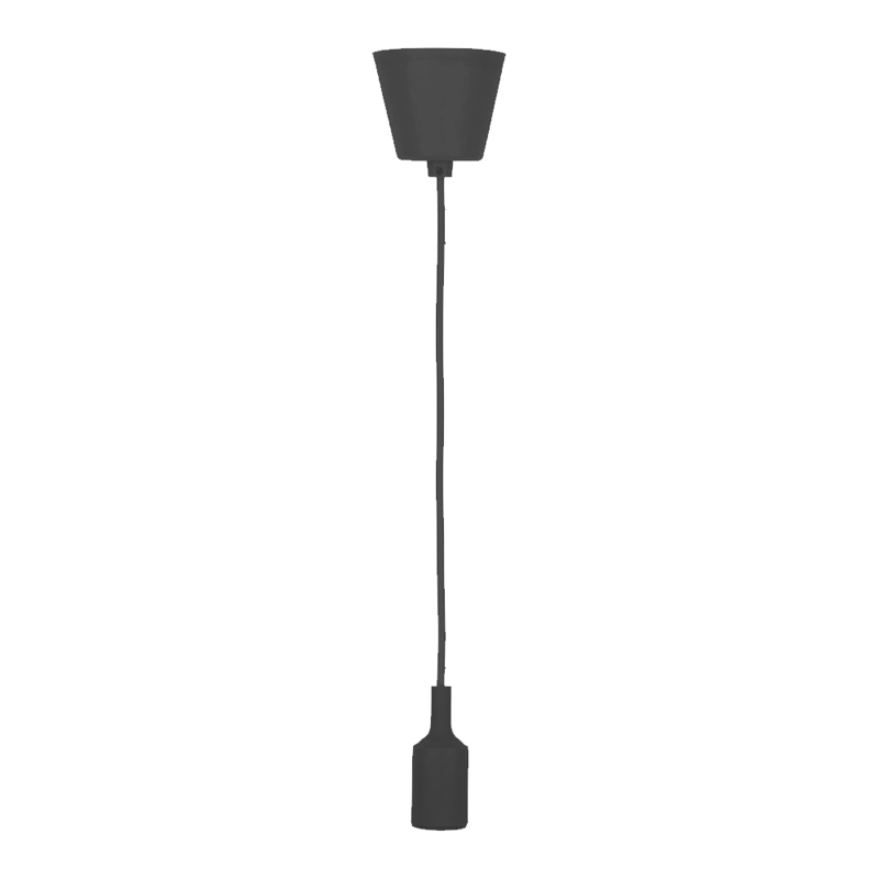 SOQUETE LAMPARA COLGANTE GOMA E-27 COLOR NEGRO 1MT NAGASHI - 4