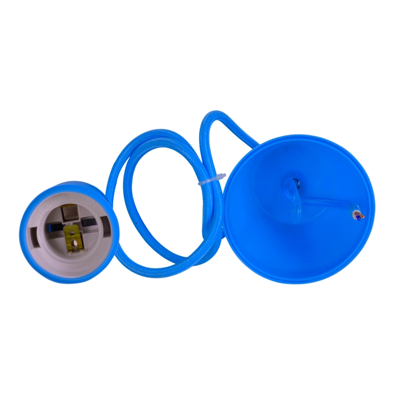 SOQUETE LAMPARA COLGANTE GOMA E-27 COLOR AZUL 1MT NAGASHI - 2