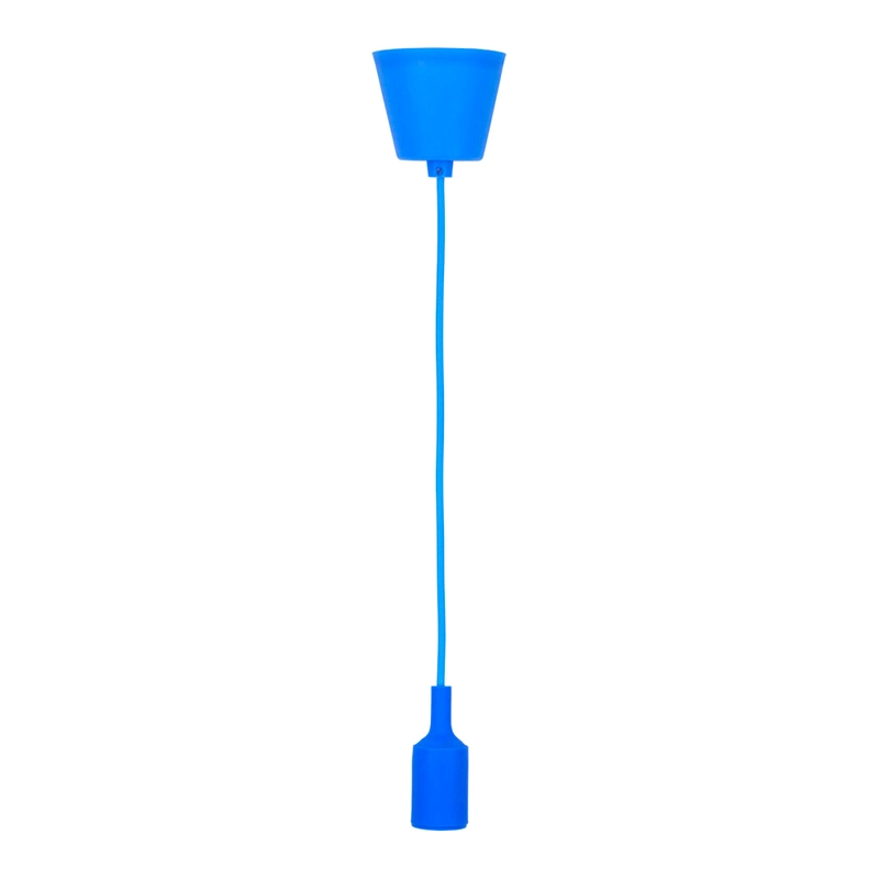 SOQUETE LAMPARA COLGANTE GOMA E-27 COLOR AZUL 1MT NAGASHI - 4